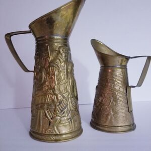 SET of 2 antique Brass English pub stouts